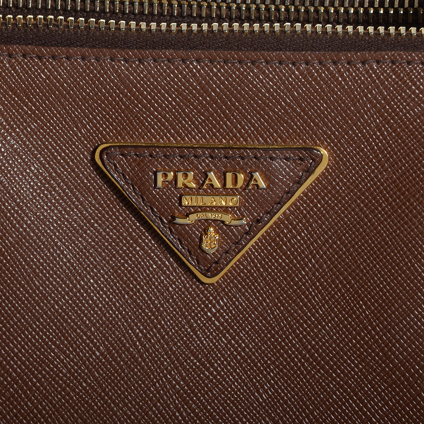 Saffiano Lux Large Double Zip Tote Cocoa