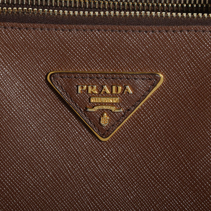 Prada Saffiano Lux Large Double Zip Tote Cocoa 11 of 12