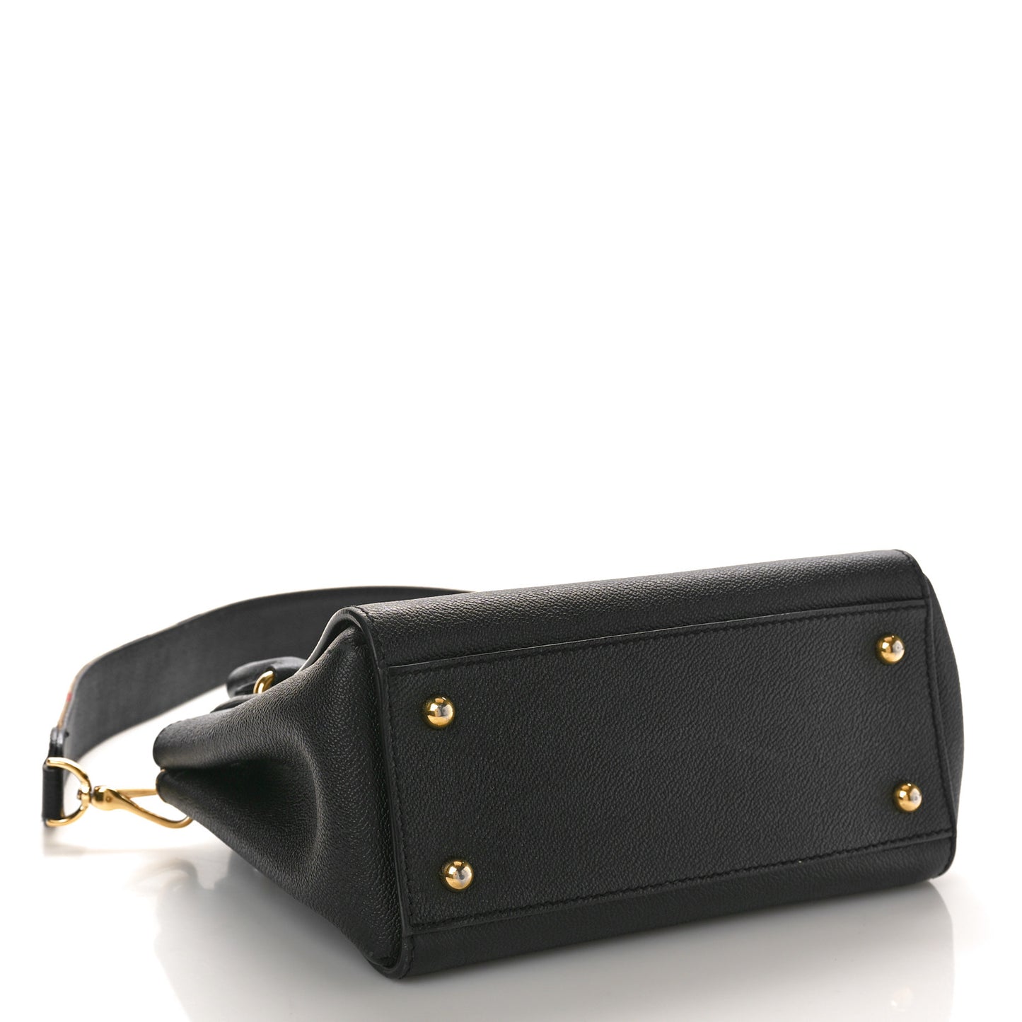 Soft Grain Calfskin Small Buckle Tote Black