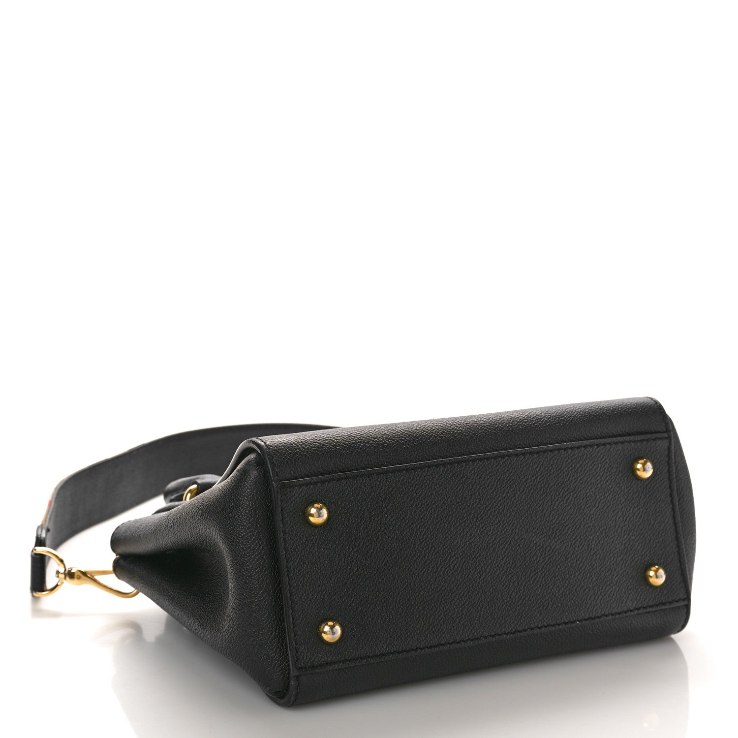 Burberry Soft Grain Calfskin Small Buckle Tote Black 4 of 13