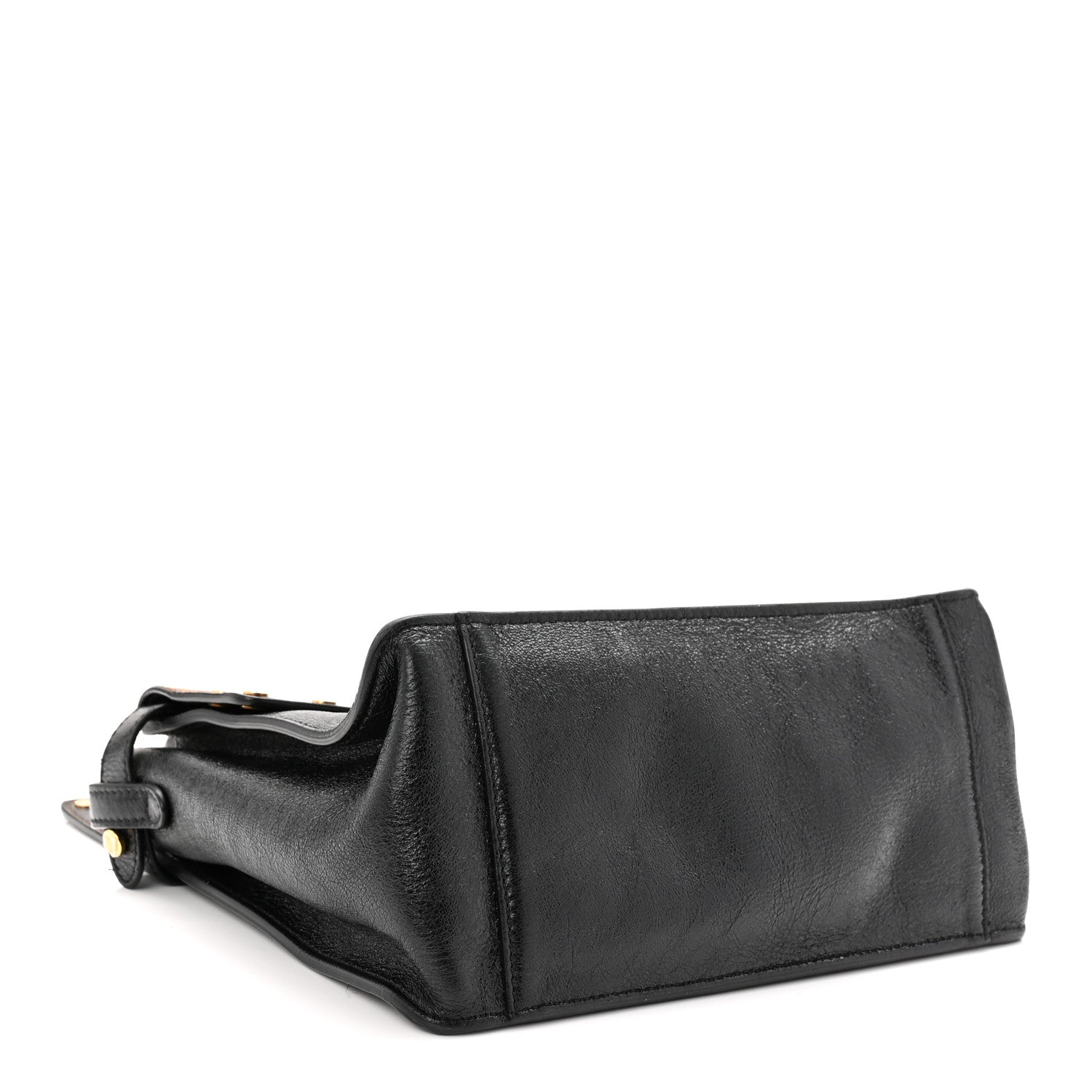 Fendi Agnello Old Shine Vitello Go Rain Small Flip Tote Black Marrone 4 of 9