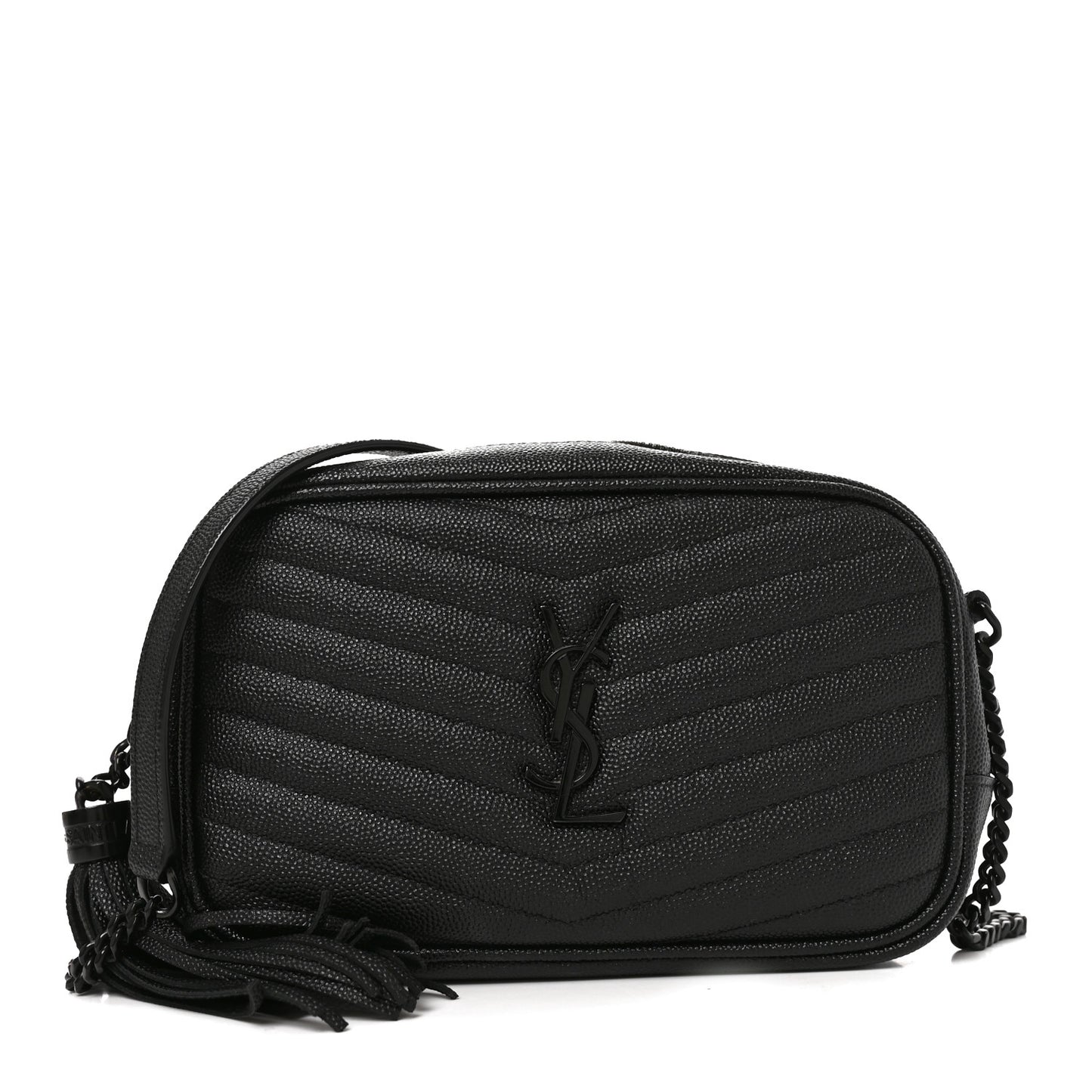 Grain De Poudre Matelasse Monochrome Monogram Mini Lou Camera Bag Black