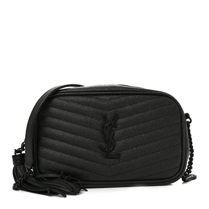 Saint Laurent Grain De Poudre Matelasse Monochrome Monogram Mini Lou Camera Bag Black 1 of 10