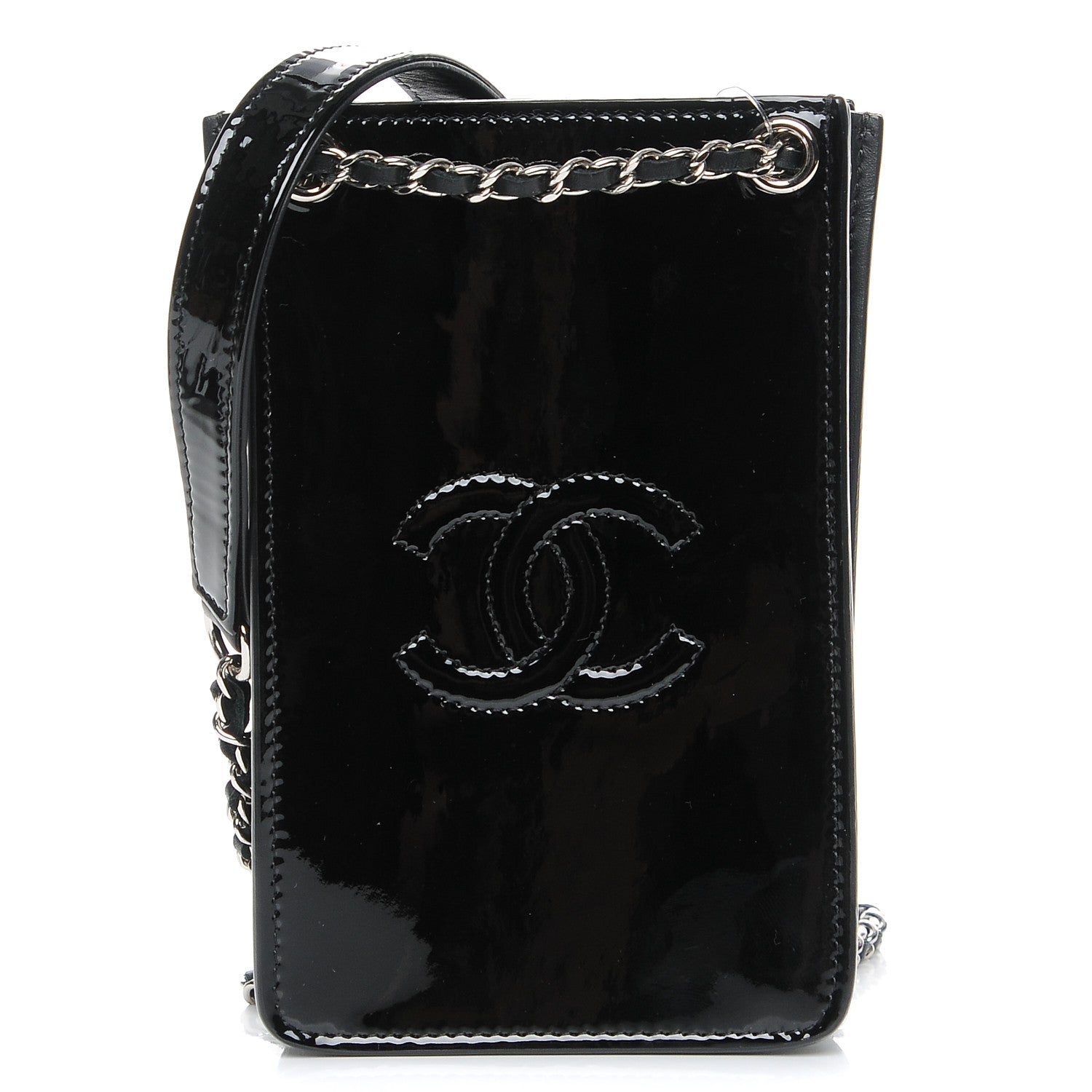 Chanel Patent CC Phone Holder Crossbody Black 1 of 9