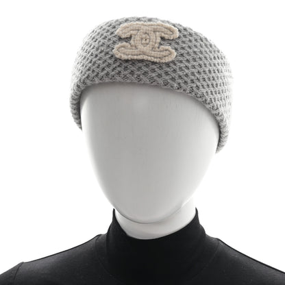 Chanel Cashmere CC Headband Grey Ecru 2 of 4