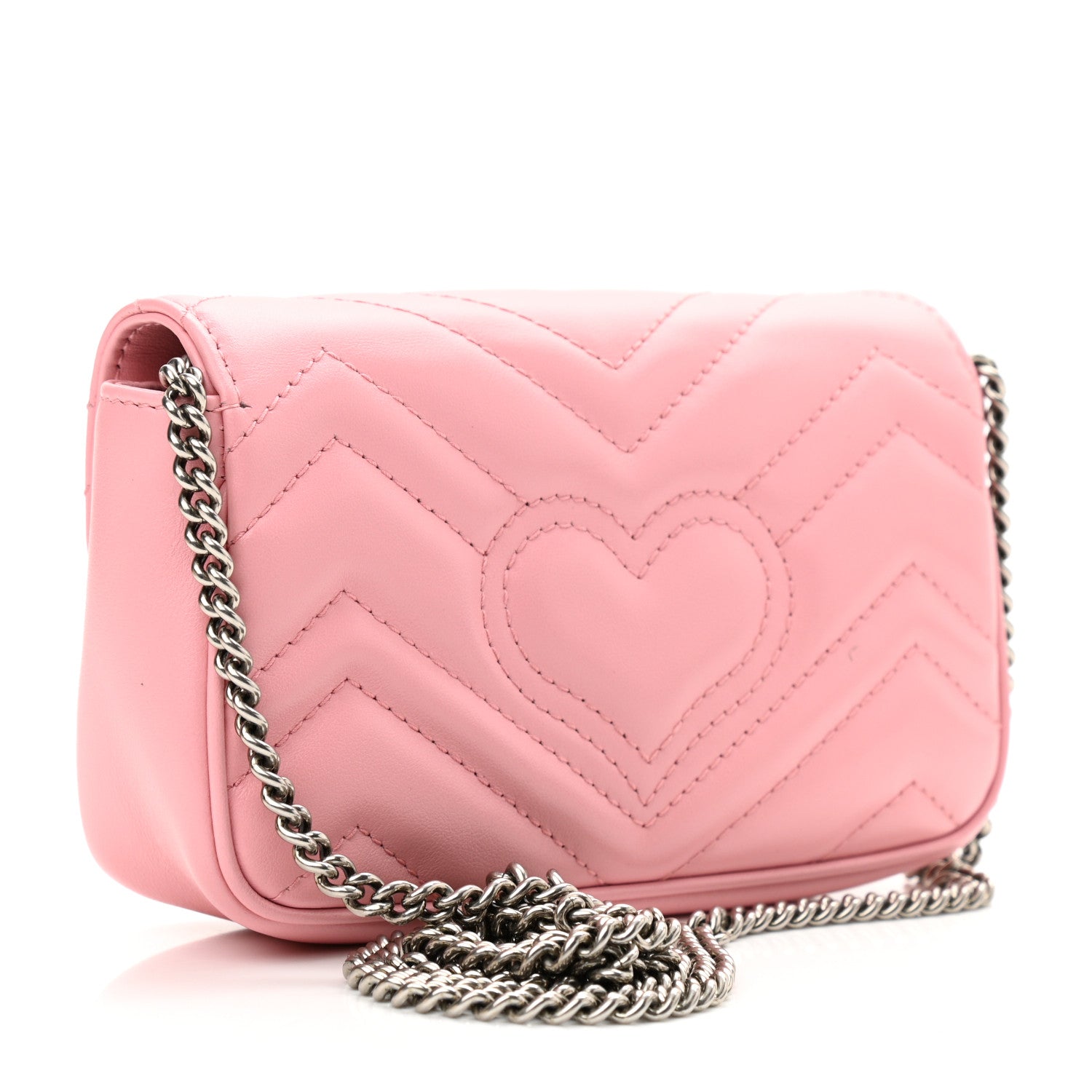 Gucci Calfskin Matelasse Super Mini GG Marmont Shoulder Bag Wild Rose 3 of 13