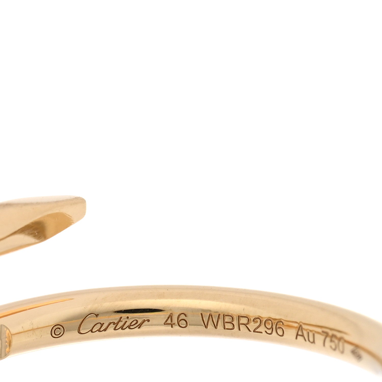 Cartier 18K Yellow Gold Small Juste Un Clou Ring 46 3.75 4 of 4