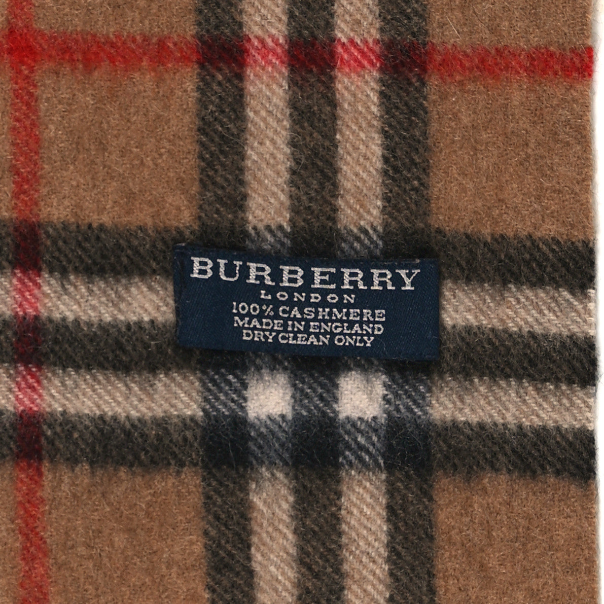 Burberry Cashmere House Check Fringe Scarf Camel 3 of 3