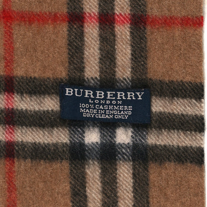 Burberry Cashmere House Check Fringe Scarf Camel 3 of 3