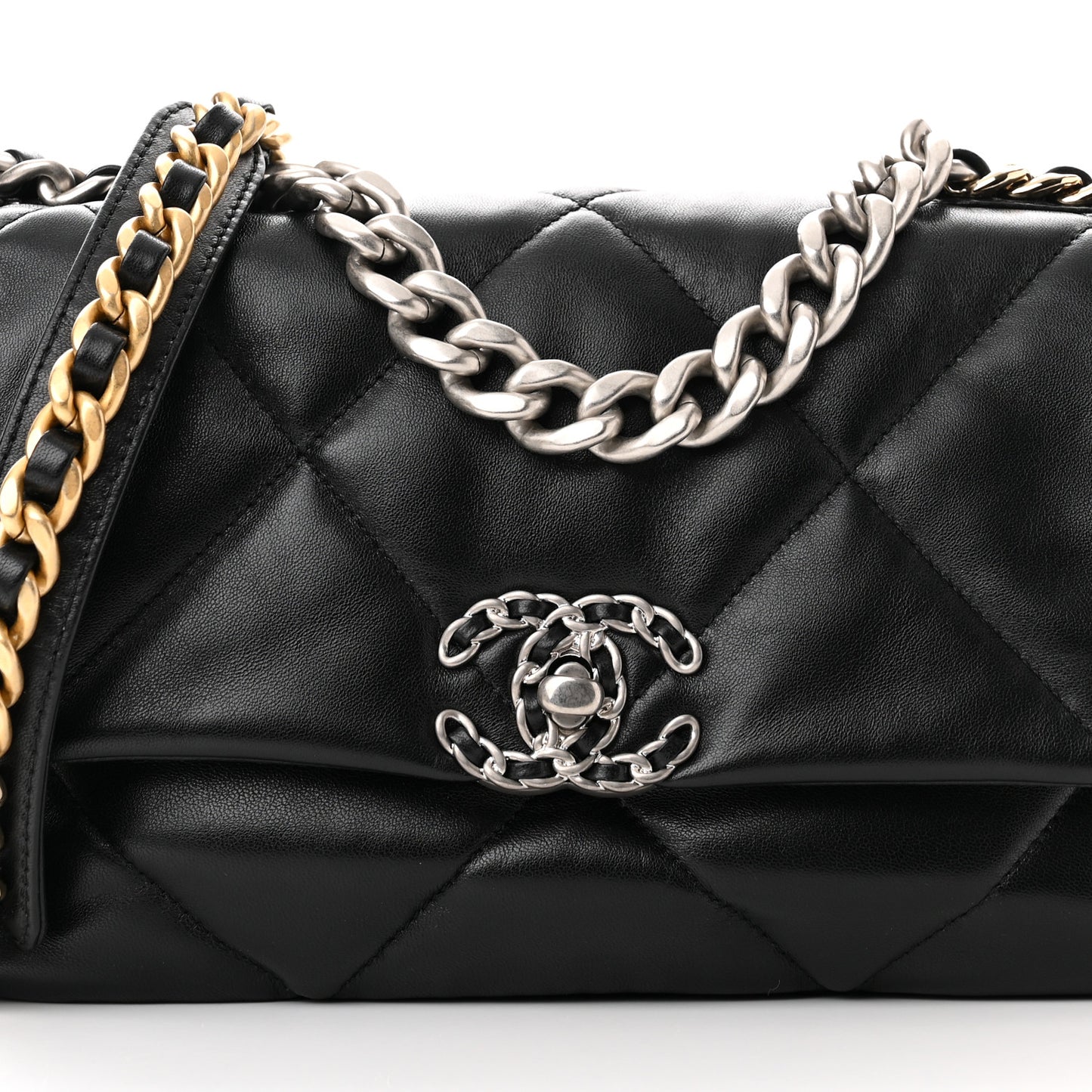 Lambskin Quilted Medium Chanel 19 Flap Black