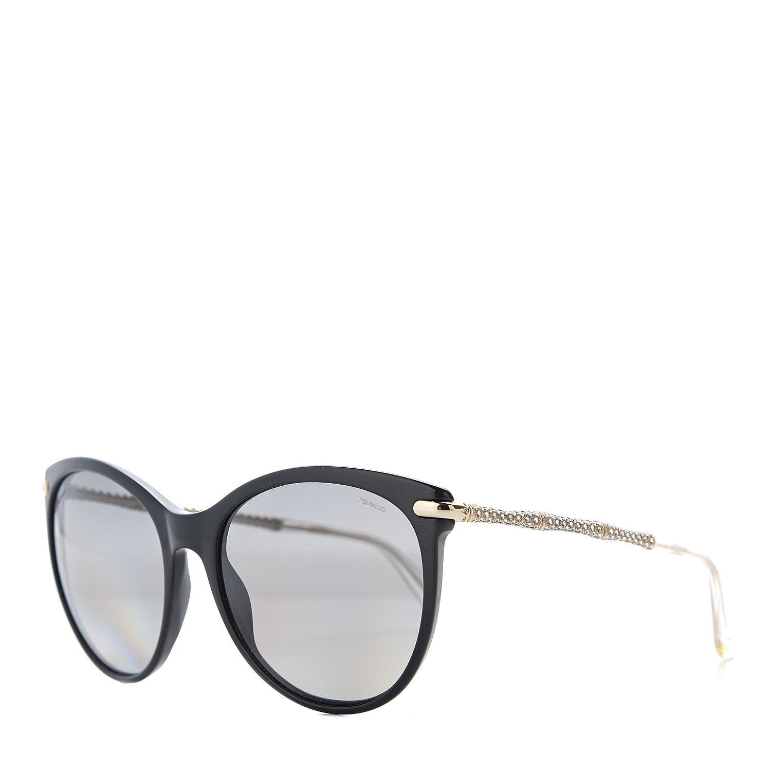 Gucci Crystal Bamboo Cat Eye Sunglasses GG3771 Black Gold 1 of 10
