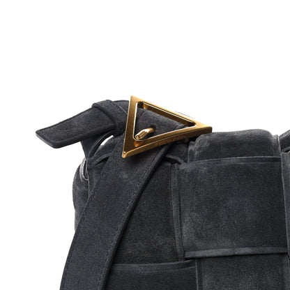 Bottega Veneta Suede Maxi Intrecciato Padded Cassette Crossbody Bag Graphite 8 of 11