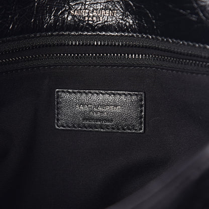 Saint Laurent Crinkled Calfskin Matelasse Monogram Medium Niki Chain Satchel Black 6 of 9