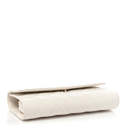 Chanel Shiny Calfskin Quilted Flap Phone Holder With Chain White 4 of 9
