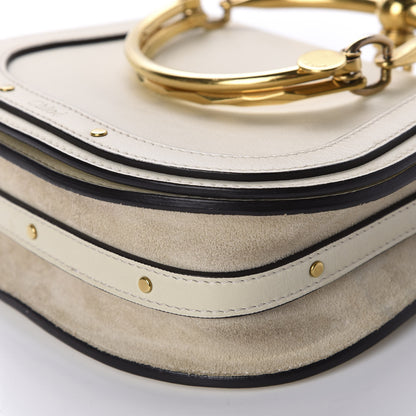 Chloe Calfskin Suede Small Nile Bracelet Bag Off White 7 of 12