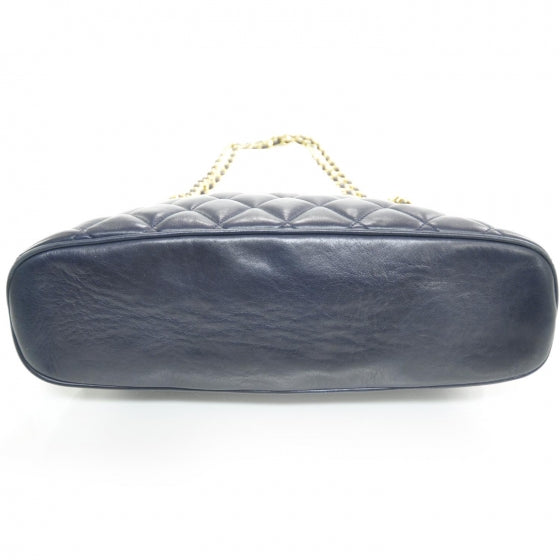 Lambskin Quilted Shoulder Bag Navy GHW