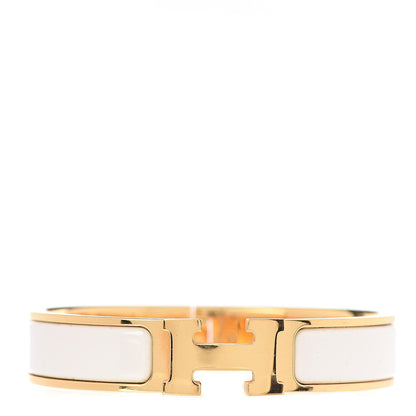 Hermes Enamel Narrow Clic Clac H Bracelet PM Craie 1 of 3