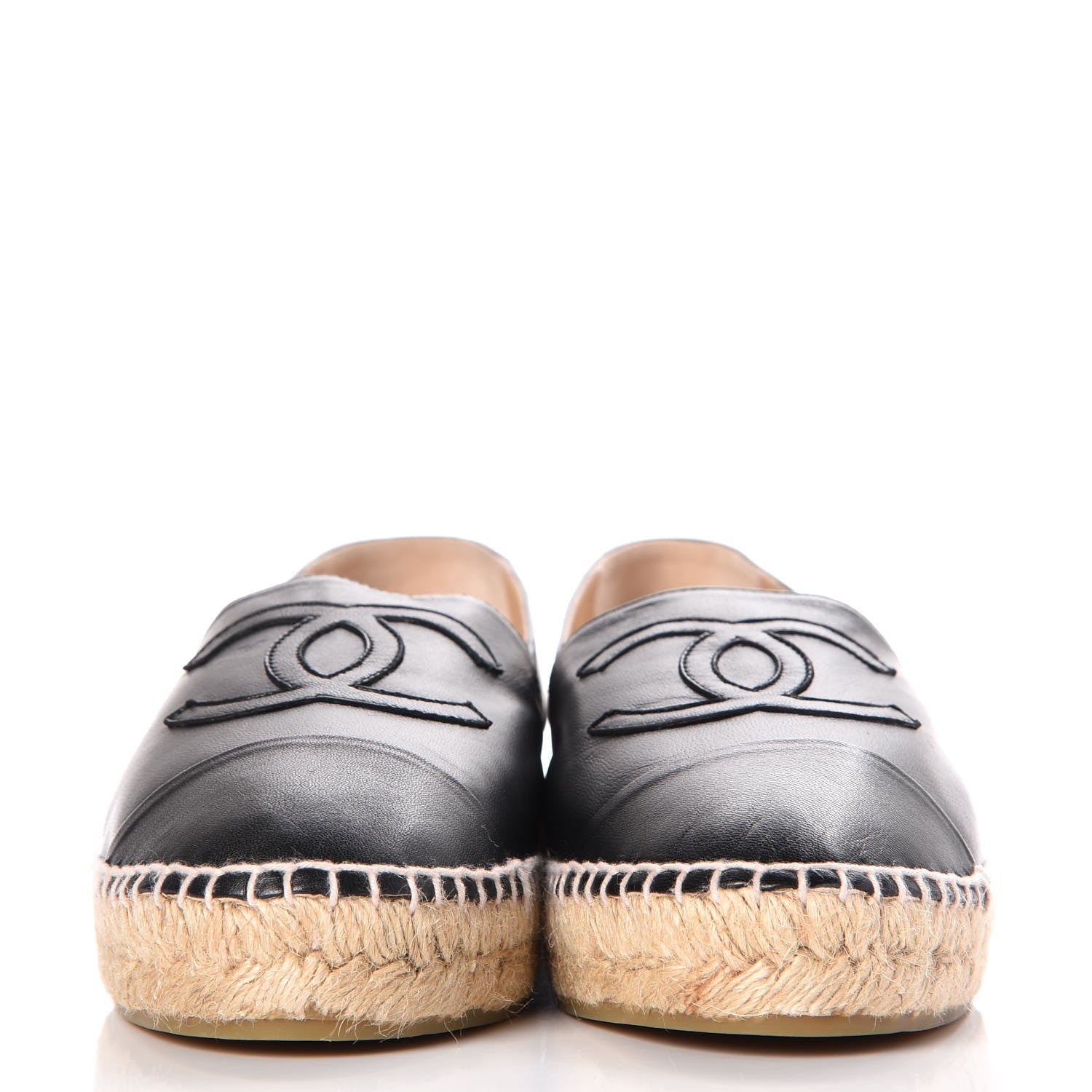 Chanel Lambskin CC Espadrilles 40 Black 2 of 10