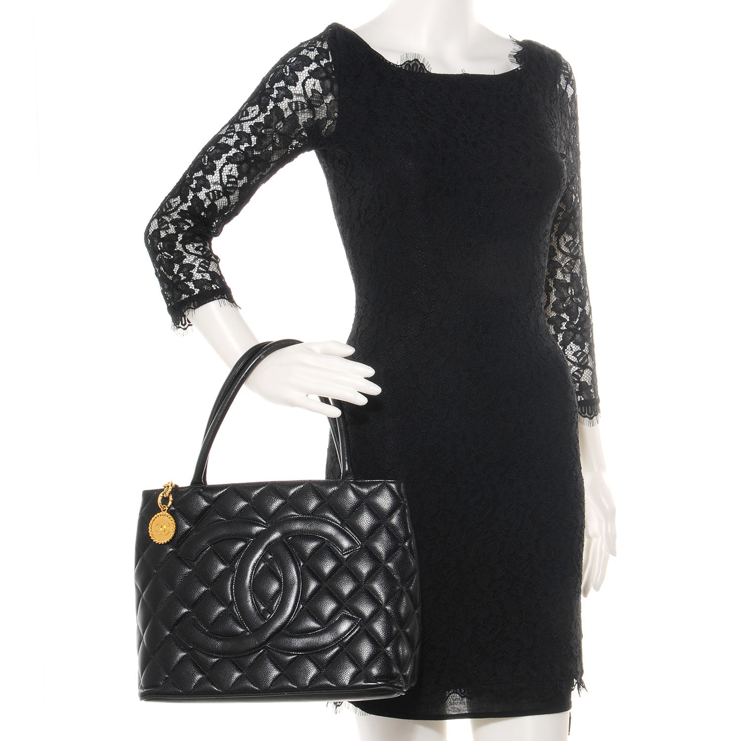 Chanel Caviar Medallion Tote Black 2 of 7