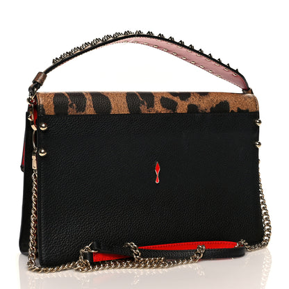 Christian Louboutin Calfskin Leopard Print Loubiblues Paris Clutch Bag Brown 2 of 9