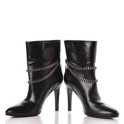 Saint Laurent Calfskin Debbie 100 Ankle Boots 38 Black 5 of 14