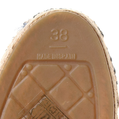 Chanel Lambskin Stitched CC Espadrilles 38 White Black 8 of 10