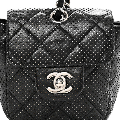 Chanel Lambskin Perforated Mini Flap Bag Black 8 of 10