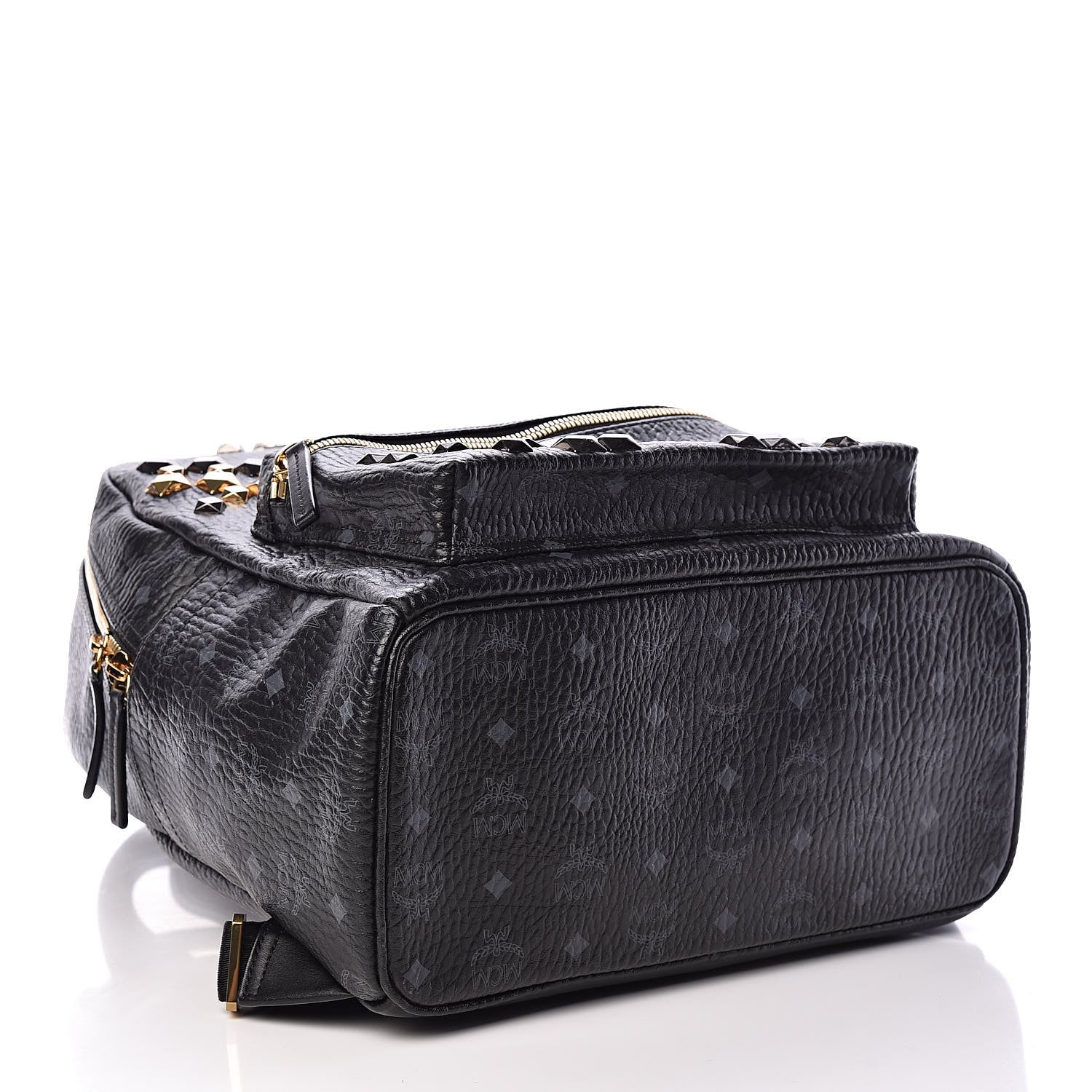 MCM Visetos Studded Medium Stark M Backpack Black 4 of 12