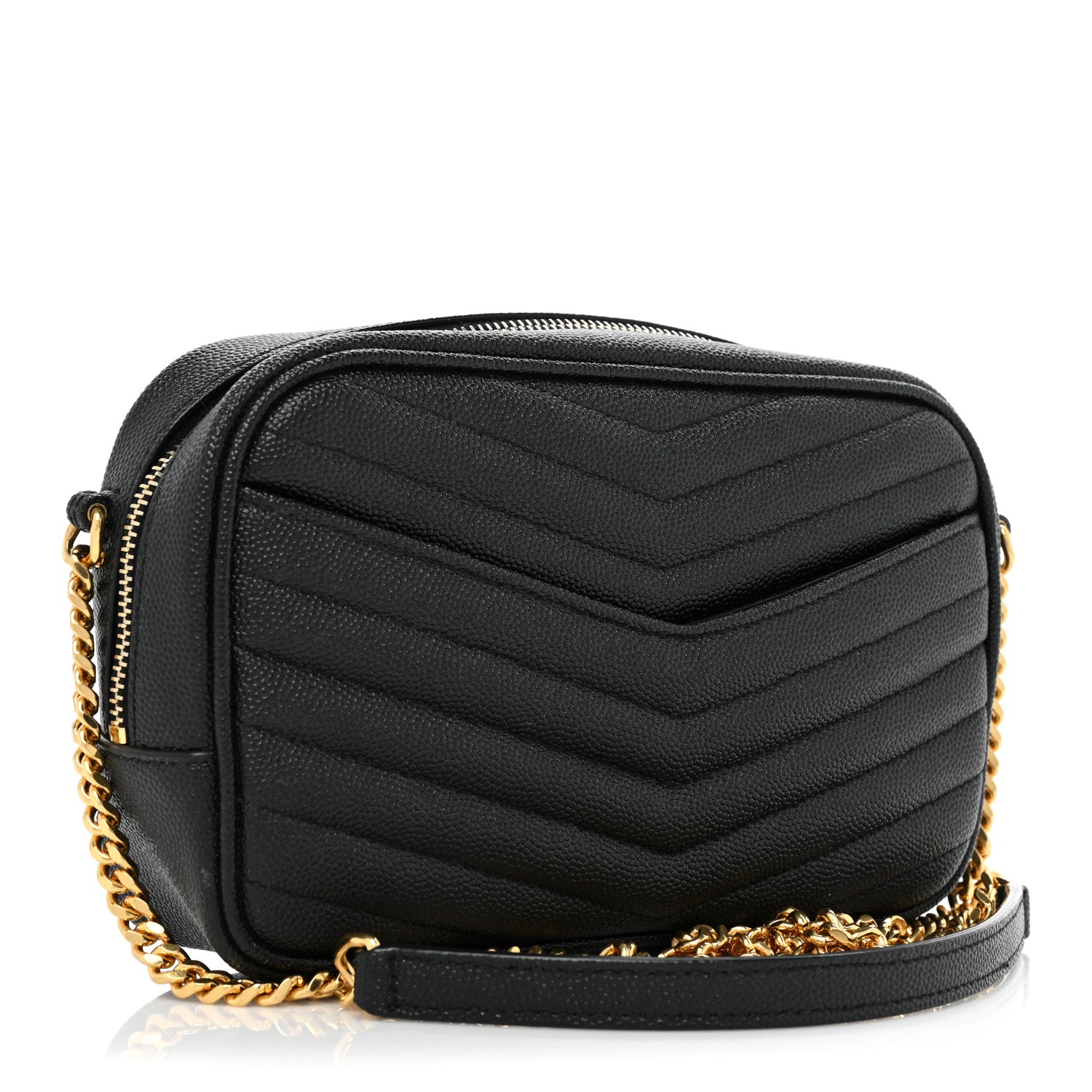 Saint Laurent Grain De Poudre Matelasse Monogram Mini Lou Camera Bag Black 3 of 8