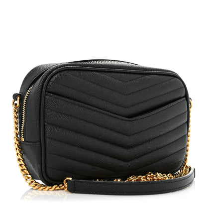 Saint Laurent Grain De Poudre Matelasse Monogram Mini Lou Camera Bag Black 3 of 8
