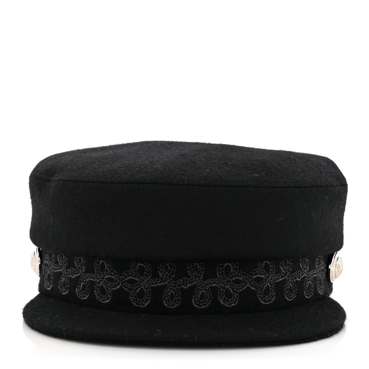 Wool Flannel Cabourg En Finesse Cap Black