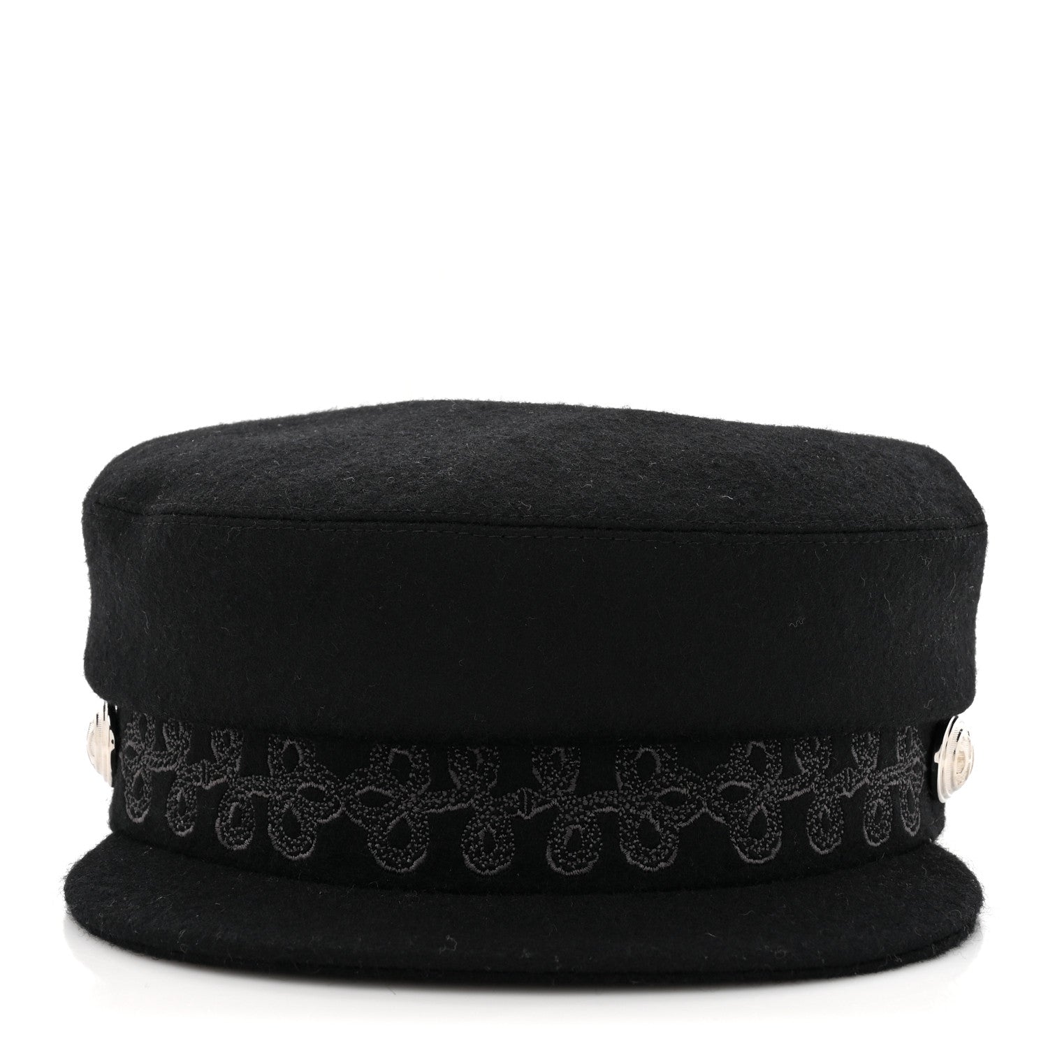 Hermes Wool Flannel Cabourg En Finesse Cap Black 3 of 9