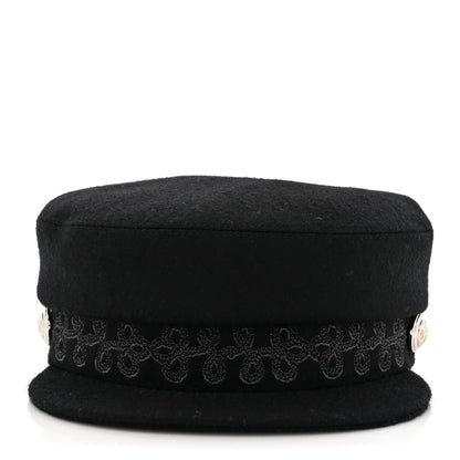 Hermes Wool Flannel Cabourg En Finesse Cap Black 3 of 9