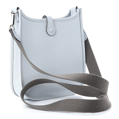 Hermes Taurillon Clemence Amazone Evelyne TPM Bleu Pale Etain 3 of 10