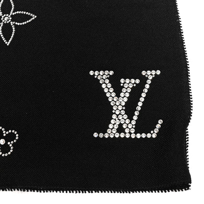 Louis Vuitton Cashmere Swarovski Crystal Monte Carlo Stole Black 3 of 4