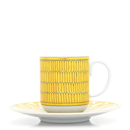 Hermes Porcelain Soleil d'Hermes Coffee Cup and Saucer 3 of 9