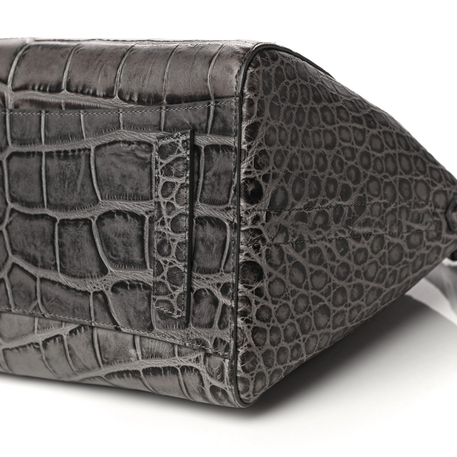 Givenchy Calfskin Crocodile Embossed 3D Stud Medium Antigona Storm Grey 10 of 11
