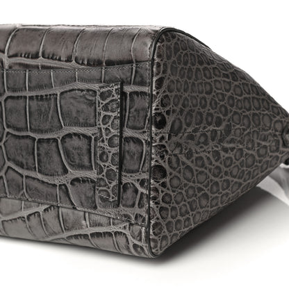 Givenchy Calfskin Crocodile Embossed 3D Stud Medium Antigona Storm Grey 10 of 11