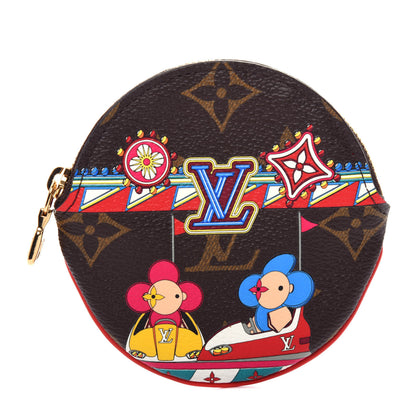 Louis Vuitton Monogram 2020 Christmas Animation Bumper Cars Round Coin Purse Coquelicot 1 of 8