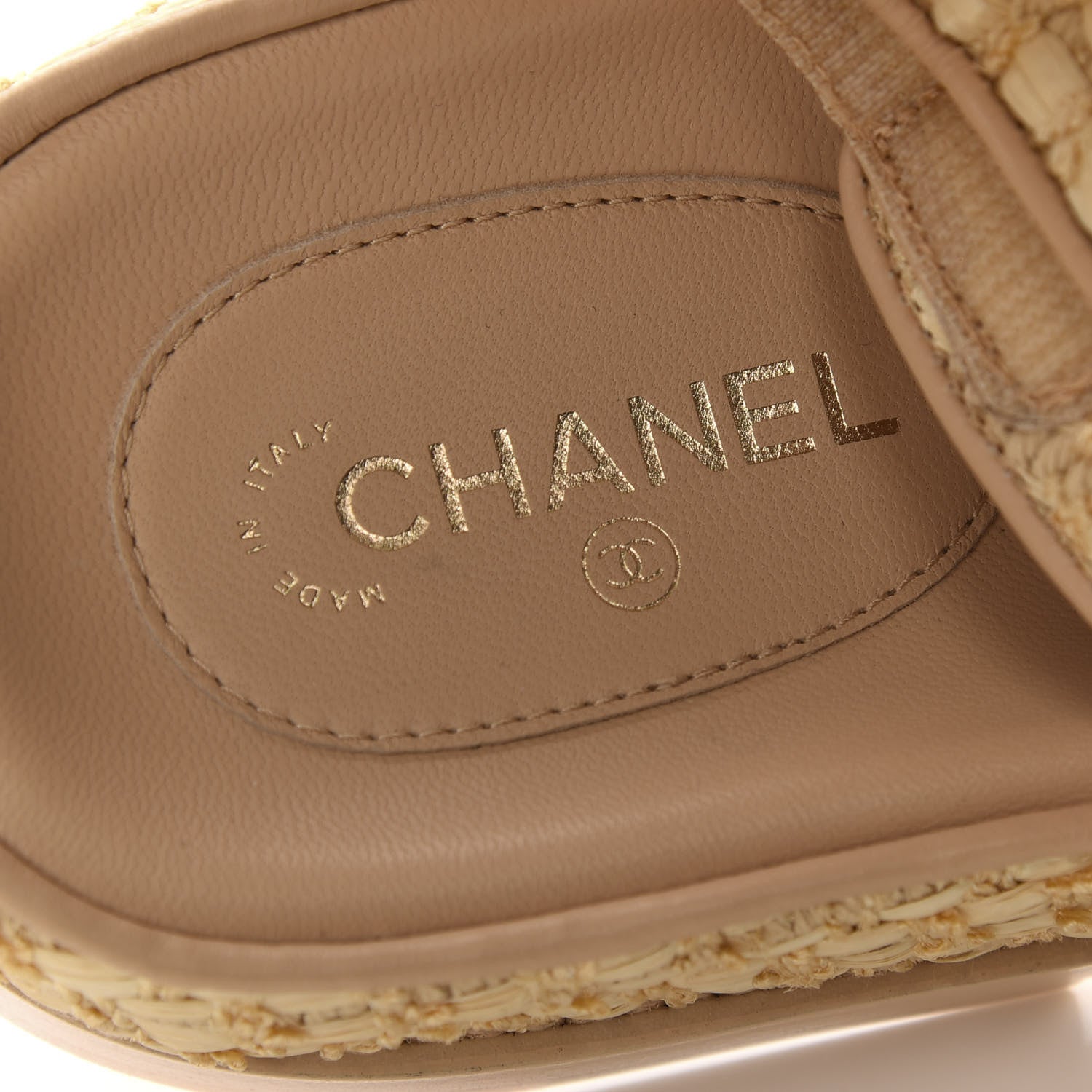 Chanel Braided Fabric Velcro Dad Sandals 36.5 Beige 6 of 9