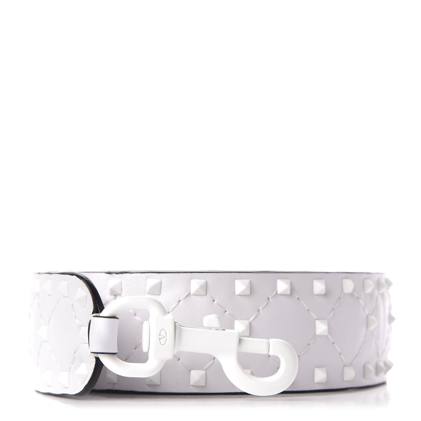 Lambskin Free Rockstud Spike Shoulder Strap Optic White