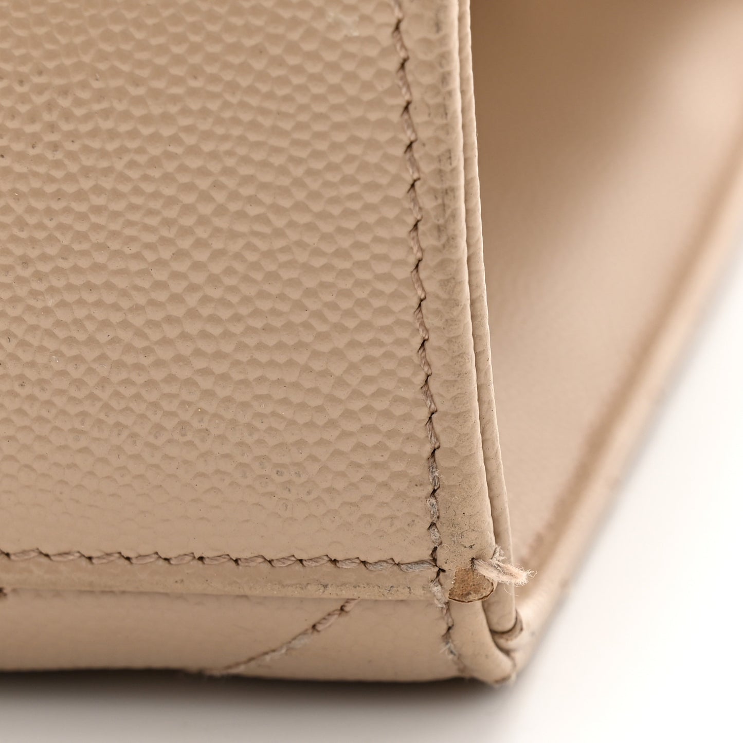 Grain De Poudre Matelasse Chevron Large Monogram Satchel Dark Beige