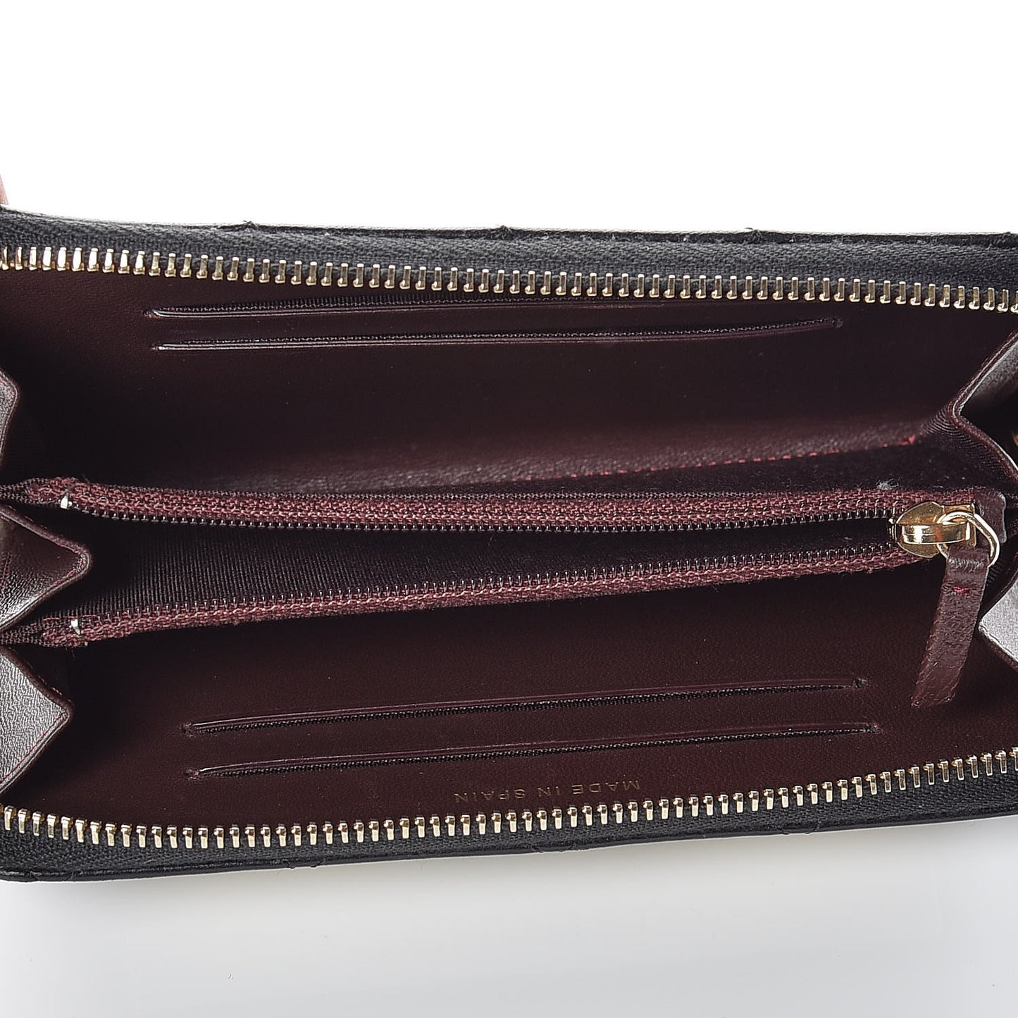 Lambskin Quilted Small Trendy CC Zip Around Wallet Black