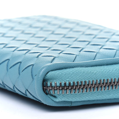 Bottega Veneta Nappa Intrecciato Zip Around Wallet Turquoise 11 of 14