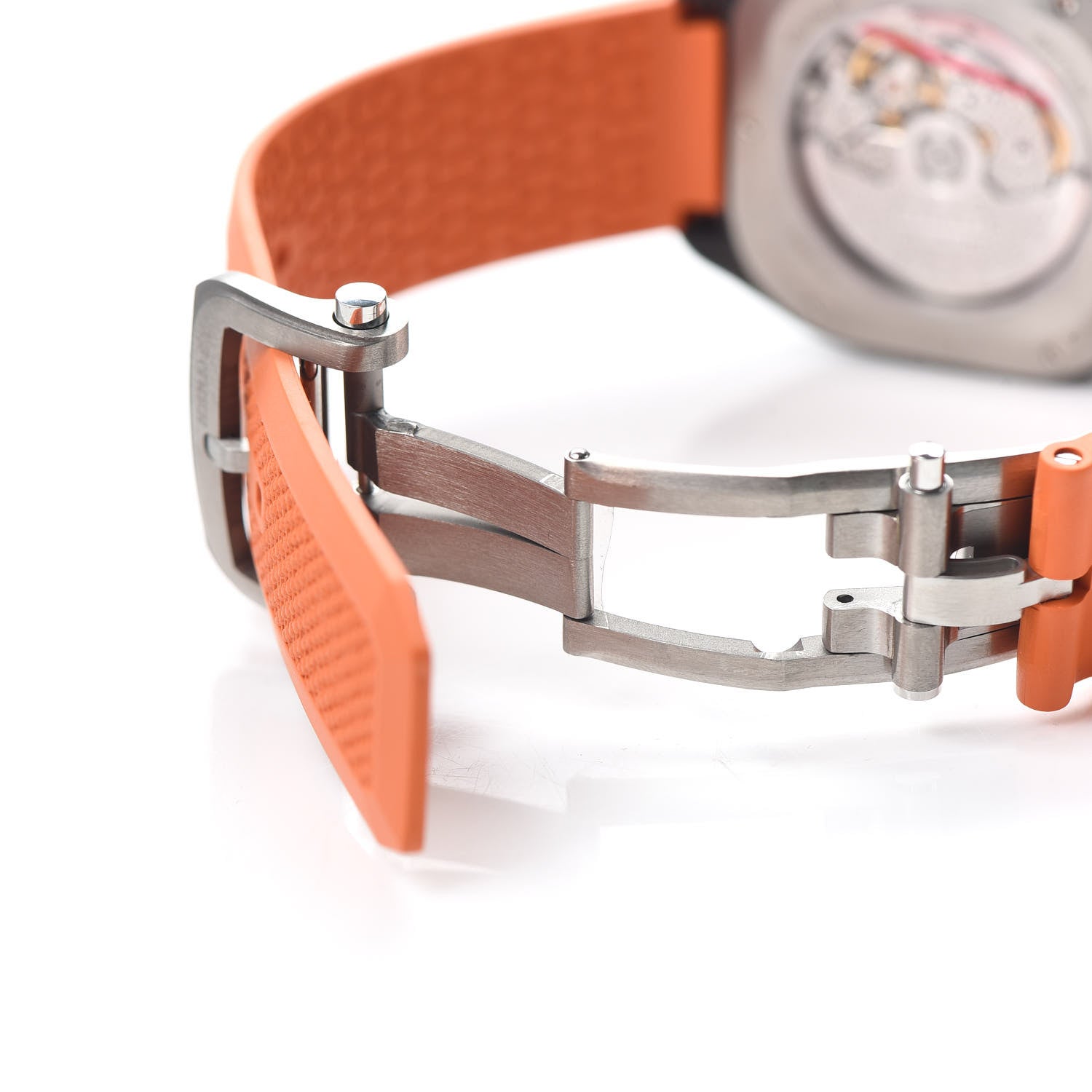 Hermes DLC Coated Titanium Rubber 39mm H08 Automatic Watch Orange 5 of 6