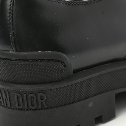 Christian Dior Brushed Calfskin Rubber Dioriron Derby Flat Shoes 8 Black 8 of 9