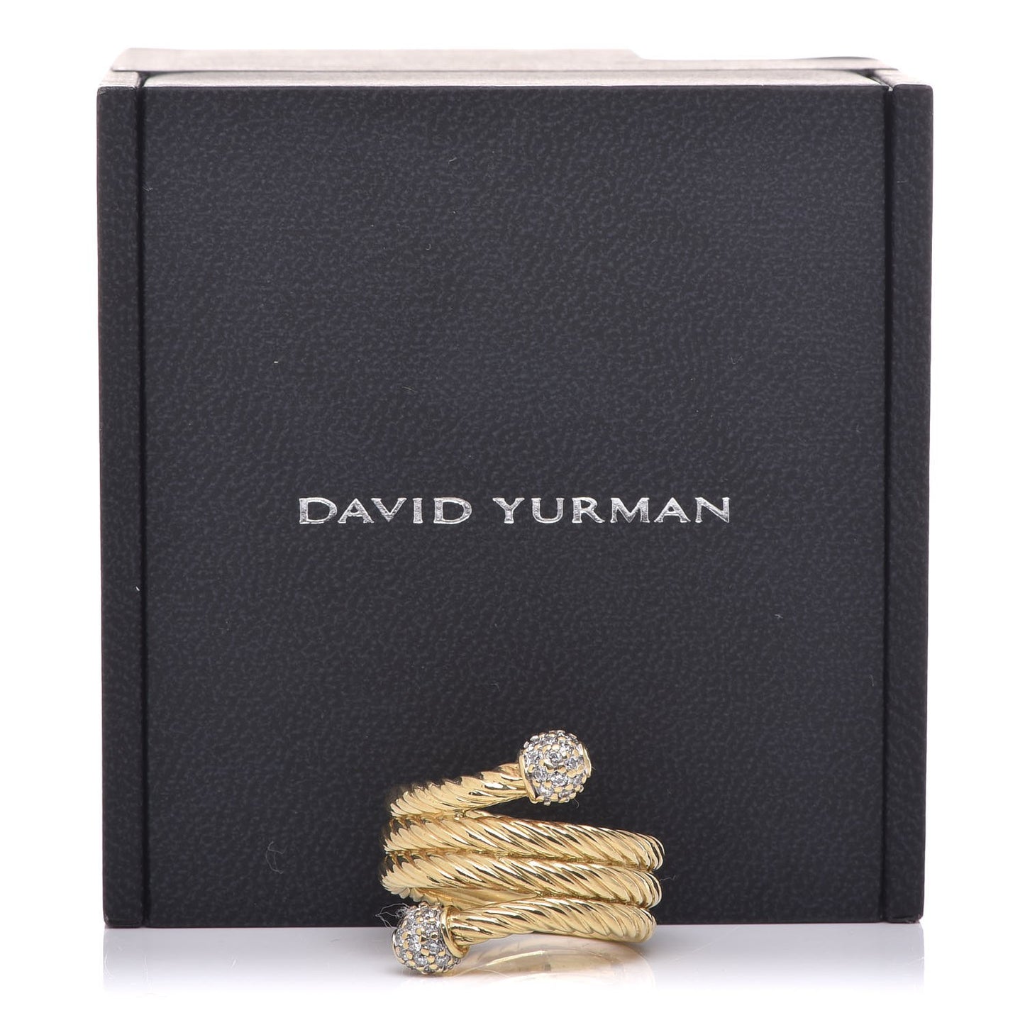 18K Yellow Gold Diamond Triple Bypass Ring 54 6.75