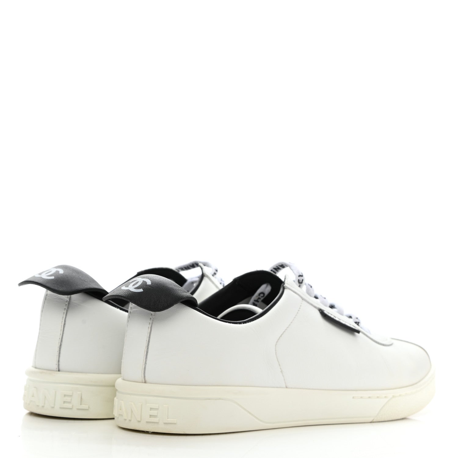 Chanel Calfskin CC Womens Sneakers 40 White 4 of 10