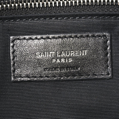 Saint Laurent Crushed Velvet Quilted Small Loulou Puffer Monogram Chain Satchel Iron Grey 6 of 10