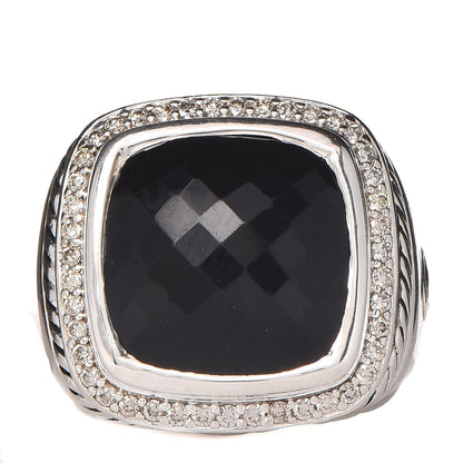 David Yurman Sterling Silver Diamond Black Onyx 14mm Albion Statement Ring 51 5.75 1 of 7